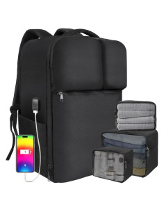 Mochila de Viaje 50L Devonwide Negra Aprobada para Vuelo