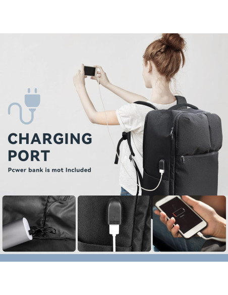 Mochila de Viaje 50L Devonwide Negra Aprobada para Vuelo