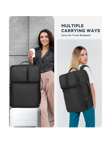 Mochila de Viaje 50L Devonwide Negra Aprobada para Vuelo