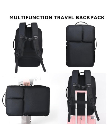 Mochila de Viaje 50L Devonwide Negra Aprobada para Vuelo