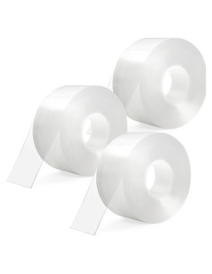3 Rollos de Cinta de Calafateo Autoadhesiva Transparente 3.2m