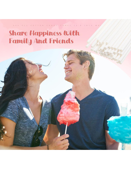 Conos de Algodón de Azúcar Honeydak 600 Pcs 35.1 cm Blancos