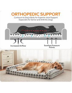 Cama Ortopédica para Perros FURTIME XL 106.68x80.77 cm Gris 2