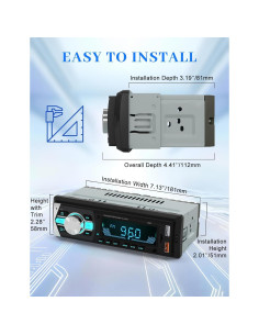 Receptor de Audio Bluetooth Norhom DIN Único para Coche 2