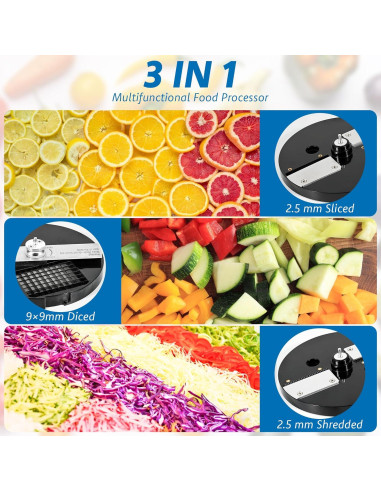 Picadora Eléctrica BJLIFE 3 en 1 de Verduras y Frutas