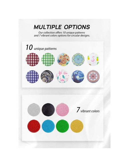 Espejo Compacto OMIRO 1X/10X Mandala Floral Verde 7.1 cm