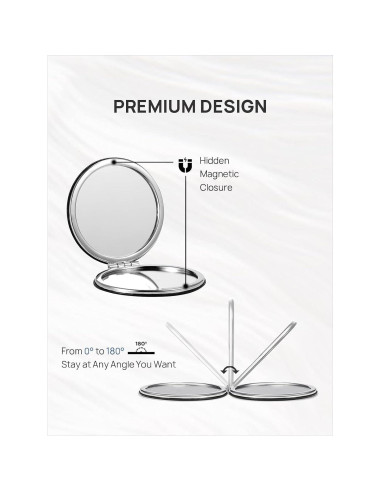 Espejo Compacto OMIRO 1X/10X Mandala Floral Verde 7.1 cm