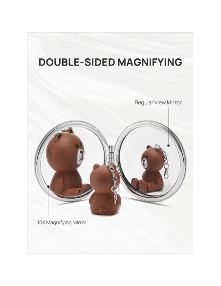 Espejo Compacto OMIRO 1X/10X Mandala Floral Verde 7.1 cm