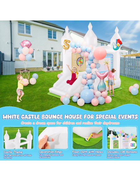 Castillo Inflable Whubefy 259x178x246 cm para Niños 2-8 Años