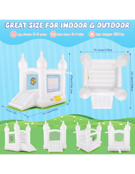 Castillo Inflable Whubefy 259x178x246 cm para Niños 2-8 Años