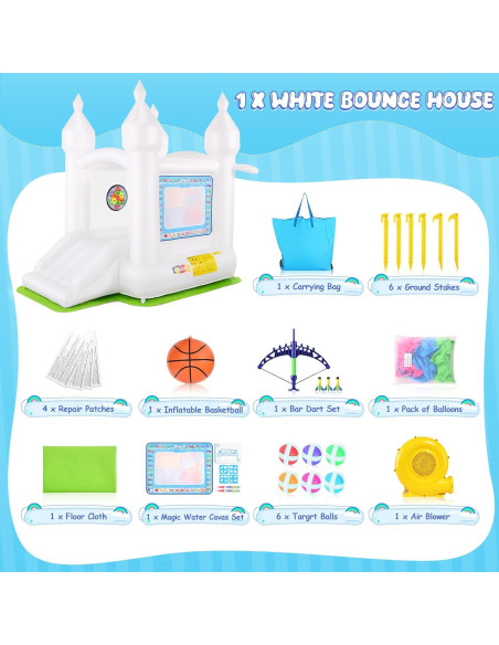 Castillo Inflable Whubefy 259x178x246 cm para Niños 2-8 Años