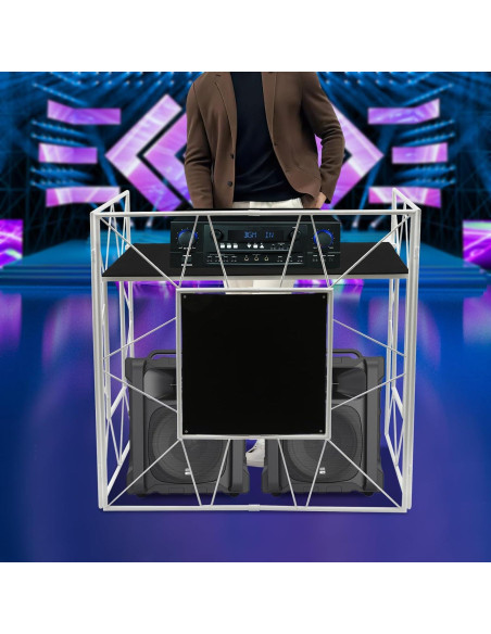 Soporte para DJ Plegable AOLIU con Mesa 120.9x59.9cm Soporte para DJ Plegable AOLIU con Mesa 120.9x59.9cm
