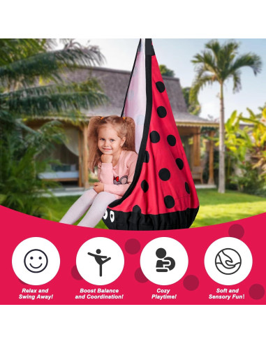 Asiento de Columpio Sensory SUSIHOOH Rojo y Negro 79.83 kg