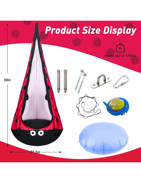 Asiento de Columpio Sensory SUSIHOOH Rojo y Negro 79.83 kg