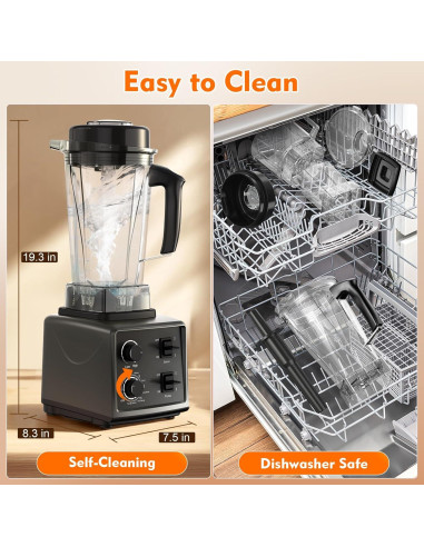 Licuadora y Procesador de Alimentos Nilpferd 1500W 2L Autolimpieza