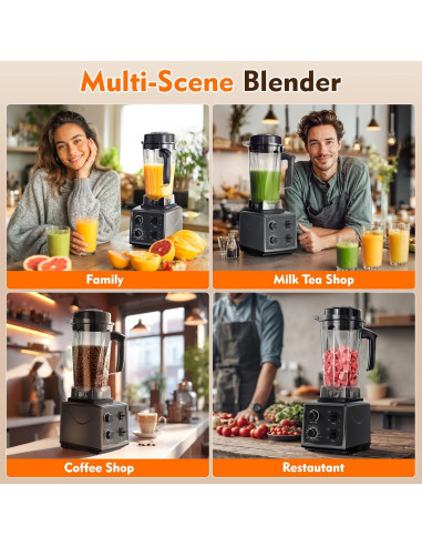 Licuadora y Procesador de Alimentos Nilpferd 1500W 2L Autolimpieza