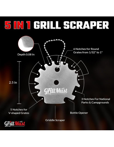 Conjunto de Prensa para Hamburguesas GrillMust 17.8cm Hierro Fundido