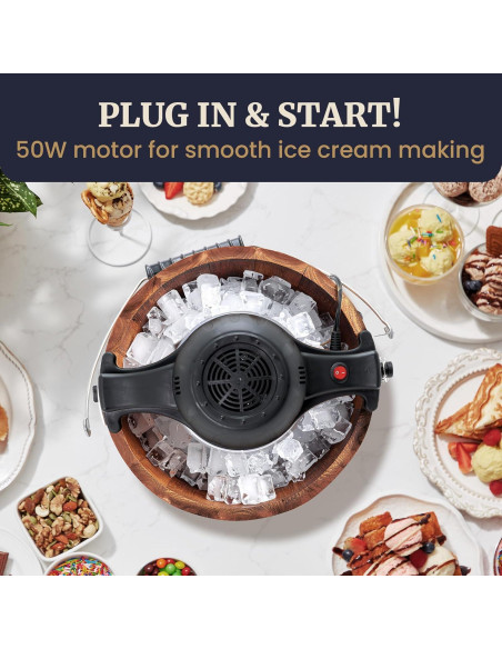 Máquina de Hacer Helados Eléctrica Elite Gourmet EIM949 6 Cuartos