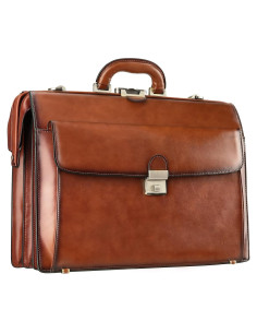 Maletín de Cuero Vintage Banuce 15.6" para Hombres con Cerradura