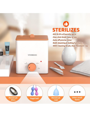 Esterilizador de Copa Menstrual YTYOMUR con 2 Discos Reutilizables