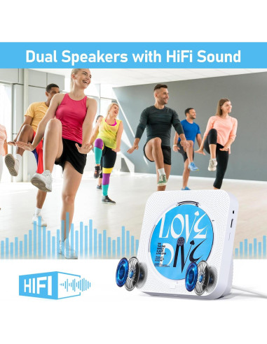 Reproductor de CD MICOCIOUS KC-718 con Bluetooth y Radio FM