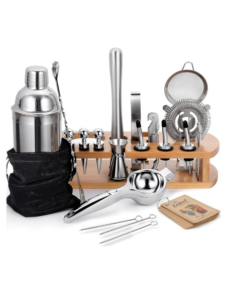 Kit de Bartender 24 Piezas AOZITA Coctelera 710 ml Acero Inoxidable