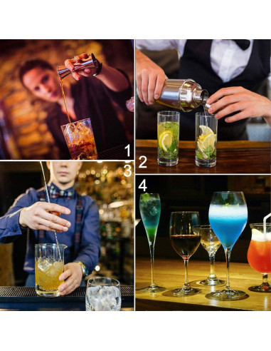 Kit de Bartender 24 Piezas AOZITA Coctelera 710 ml Acero Inoxidable