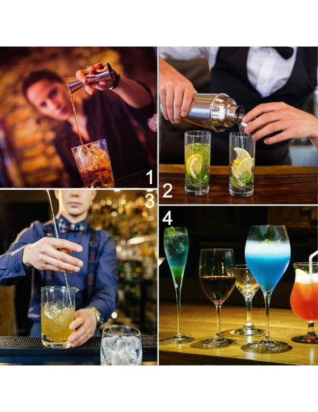 Kit de Bartender 24 Piezas AOZITA Coctelera 710 ml Acero Inoxidable