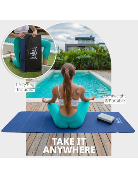 Esterilla de Yoga Plegable Mahalo Wellness 6mm + 2 Bloques