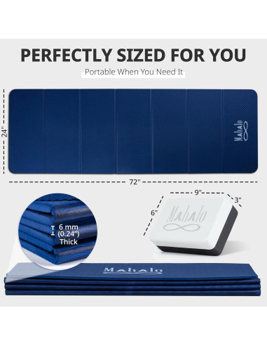 Esterilla de Yoga Plegable Mahalo Wellness 6mm + 2 Bloques
