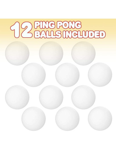 Pelotas de Ping Pong Blancas ArtCreativity - Paquete de 12 - 3.81 cm