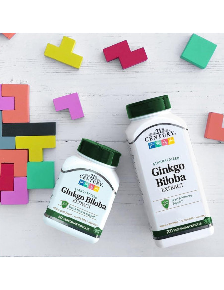 Extracto de Ginkgo Biloba Siglo 21 - 60 Cápsulas Veganas Extracto de Ginkgo Biloba Siglo 21 - 60 Cápsulas Veganas