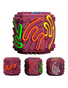 Cubo de Actividad Sensorial Luckyrao - Juguete Antiestrés Rojo