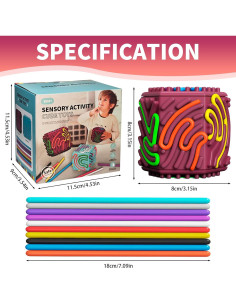 Cubo de Actividad Sensorial Luckyrao - Juguete Antiestrés Rojo 2