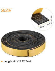 Cinta de Sellado Adhesiva uxcell EPDM 3.2cm x 0.3cm x 4m 2