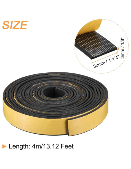 Cinta de Sellado Adhesiva uxcell EPDM 3.2cm x 0.3cm x 4m