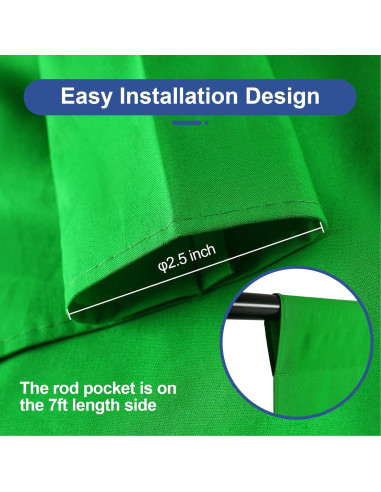 Fondo de Foto Verde EMART 2.13x3.05m Tela Chroma Key