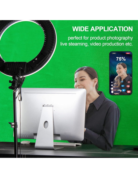 Fondo de Foto Verde EMART 2.13x3.05m Tela Chroma Key