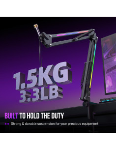 Soporte de Micrófono FIFINE BM38 con RGB, Metal Negro 2