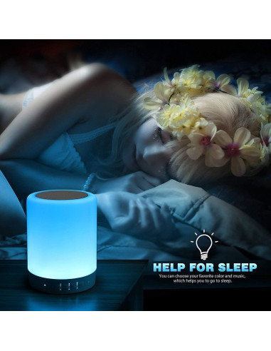 Lámpara de Mesa Táctil Elecstars con Altavoz Bluetooth LED