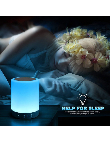 Lámpara de Mesa Táctil Elecstars con Altavoz Bluetooth LED