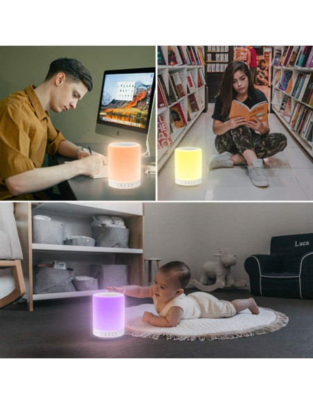 Lámpara de Mesa Táctil Elecstars con Altavoz Bluetooth LED