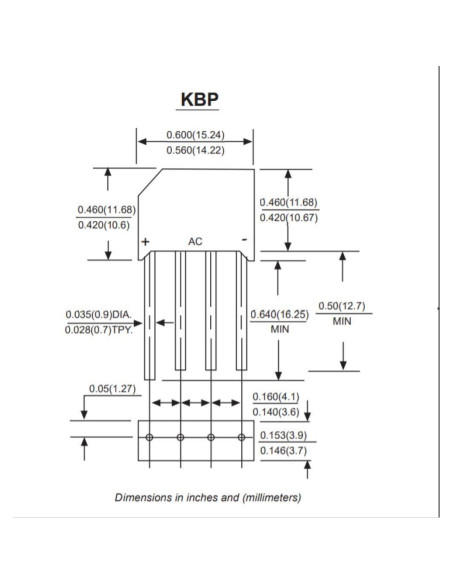 20 Diodos Rectificadores de Puente KBP310 1000V 3A