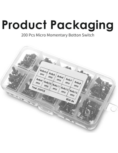 200 Interruptores Táctiles Micro Momentáneos 4 Pines 6x6mm QfwdfcTrenz