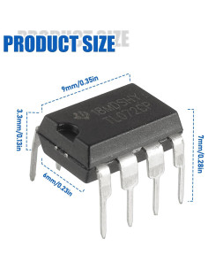 Amplificadores Operacionales BOJACK TL072 JFET Duales DIP8 - Paquete de 20 2