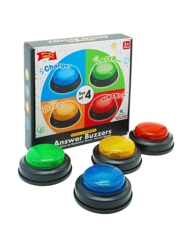 Juego de 4 Zumbadores de Respuesta Gelabur con Sonido y Luz