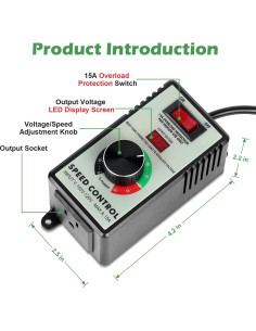 Controlador de Velocidad de Motor AC HARMNEE 15A con Pantalla LED 2