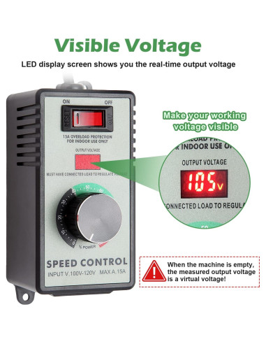 Controlador de Velocidad de Motor AC HARMNEE 15A con Pantalla LED