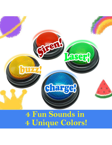 Juego de 4 Zumbadores de Respuesta Gelabur con Sonido y Luz