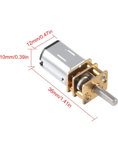 3 Motores de Reducción DC 6V 500RPM N20 Mini Engranaje Metal